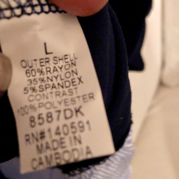 SALE!! Navy Dress w/White & Navy Ruffles - Picture 4 of 5